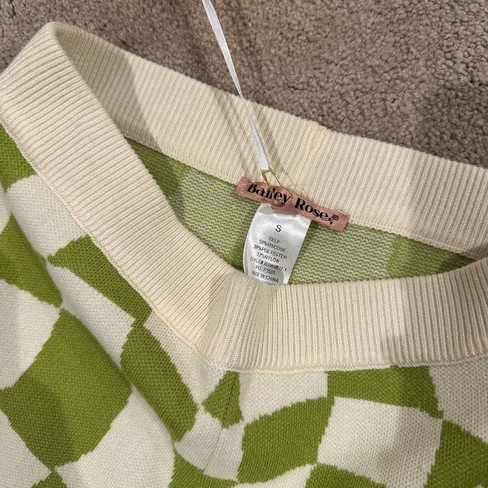 Bailey Rose Green and White checkered pants